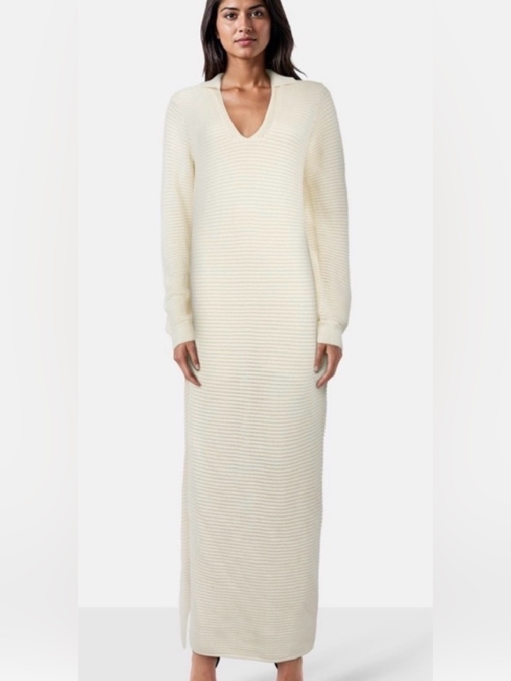 FRAME Crochet Knit Maxi Dress Off White Size XS
